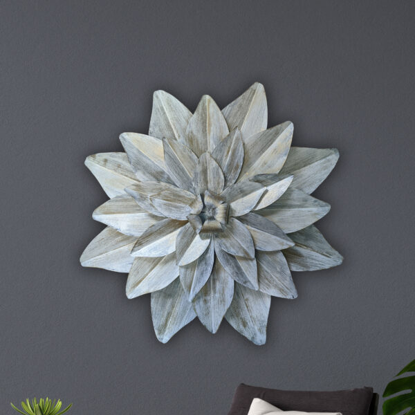 Large White Star Metal flower wall art