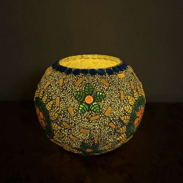 Glass Mosaic 5 inch Tealight Candle Holder for Diwali Decor, Christmas Decor, New Year Decor