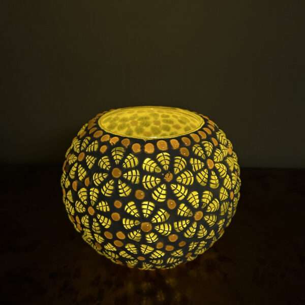 Glass Mosaic 5 inch Tealight Candle Holder for Diwali Decor, Christmas Decor, New Year Decor