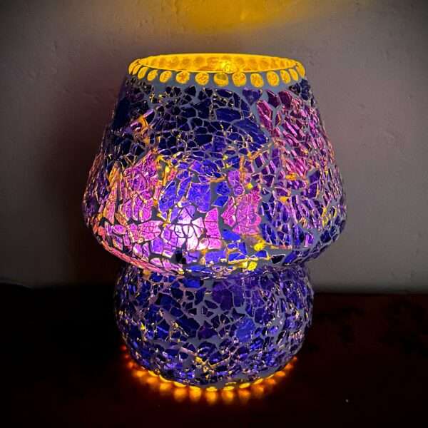 Mosaic Style Glass Table Lamp 7 inches Multicolor for Home, Office, Festival, Decoration