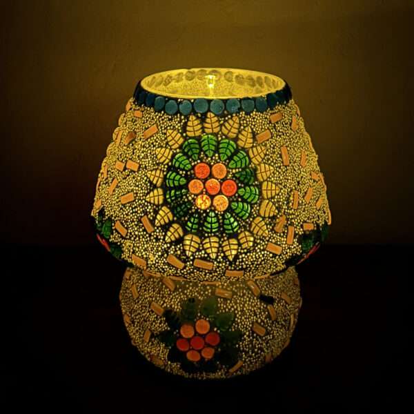Mosaic Style Glass Table Lamp 7 inches Multicolor for Home, Office, Festival, Decoration