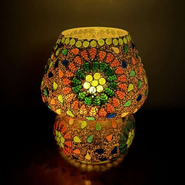 Mosaic Style Glass Table Lamp 7 inches Multicolor for Home, Office, Festival, Decoration