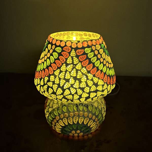Mosaic Style Glass Table Lamp 7 inches Multicolor for Home, Office, Festival, Decoration