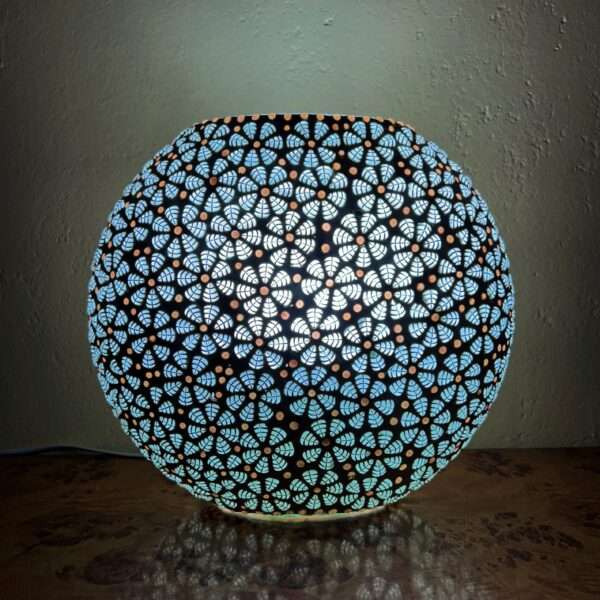 Mosaic Style Glass Oval Shape Table Lamp 9 inches Multicolor for Home, New Year Decor, Diwali Decor