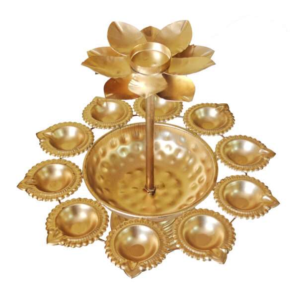Two Layer Kamal Metal Layer Urli For Diwali Decoration