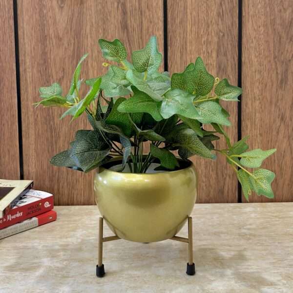 Sandstone Round Indoor Metal Table Planter